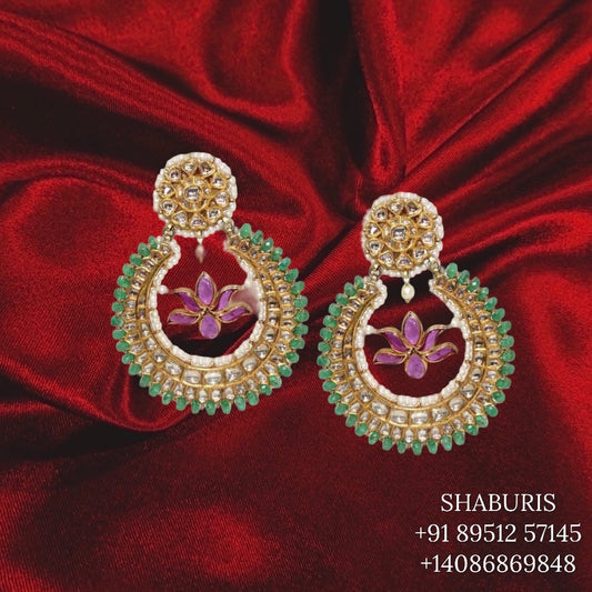 Menakari jhumka Pure Silver jewelry Indian ,diamond jhumka ,Indian gold jewelry designs diamond jewelry look a like  - SHABURIS