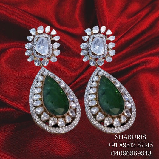 Diamond Buttalu,Swarovski Diamond Jhumka Jewelry Designs,South Indian Jewelry,Jhumka Earrings,Jhumki,latest indian jewellery Designs -NIHIRA
