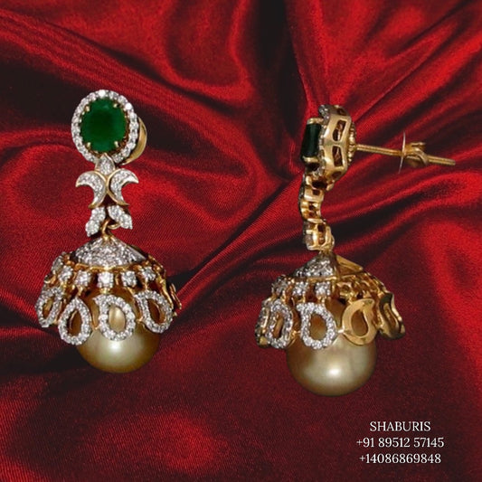 Jhumkas,Jhumki,Latest Indian Jewelry,South Indian Jewelry,Pure silver Jhumkas Indian,Indian Earrings,Indian Wedding Jewelry -NIHIRA-SHABURIS