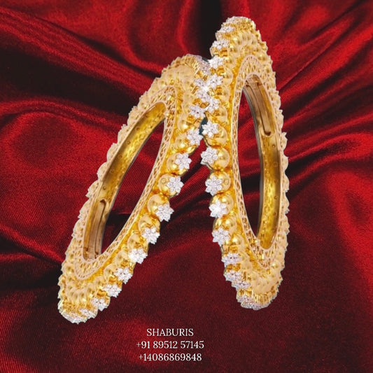 Diamond bangle Pure Silver jewelry Indian ,diamond bangles ,Indian gold jewelry designs diamond jewelry look a like  - SHABURIS