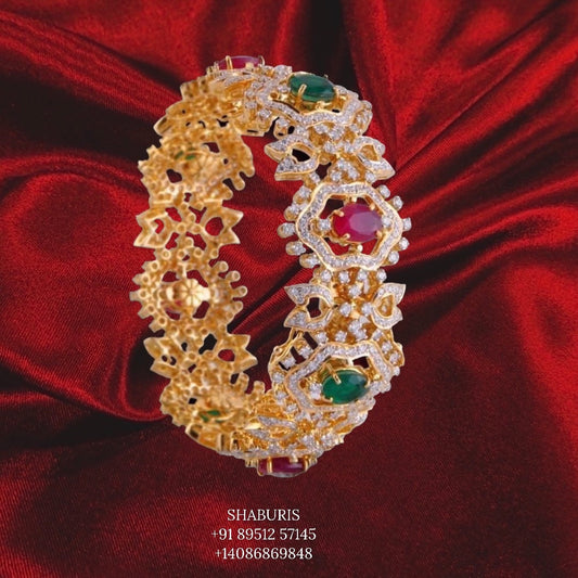 Diamond bangle Pure Silver jewelry Indian ,diamond bangles ,Indian gold jewelry designs diamond jewelry look a like  - SHABURIS
