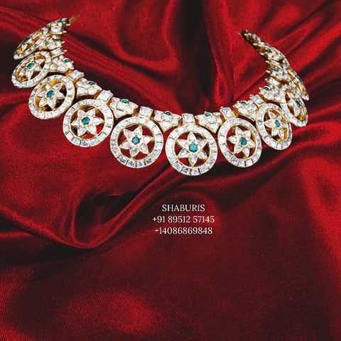 Polki bottu mala, Latest Indian Jewelry,South Indian Jewelry,Pure silver jewelry,Indian Wedding Jewelry -NIHIRA-SHABURIS