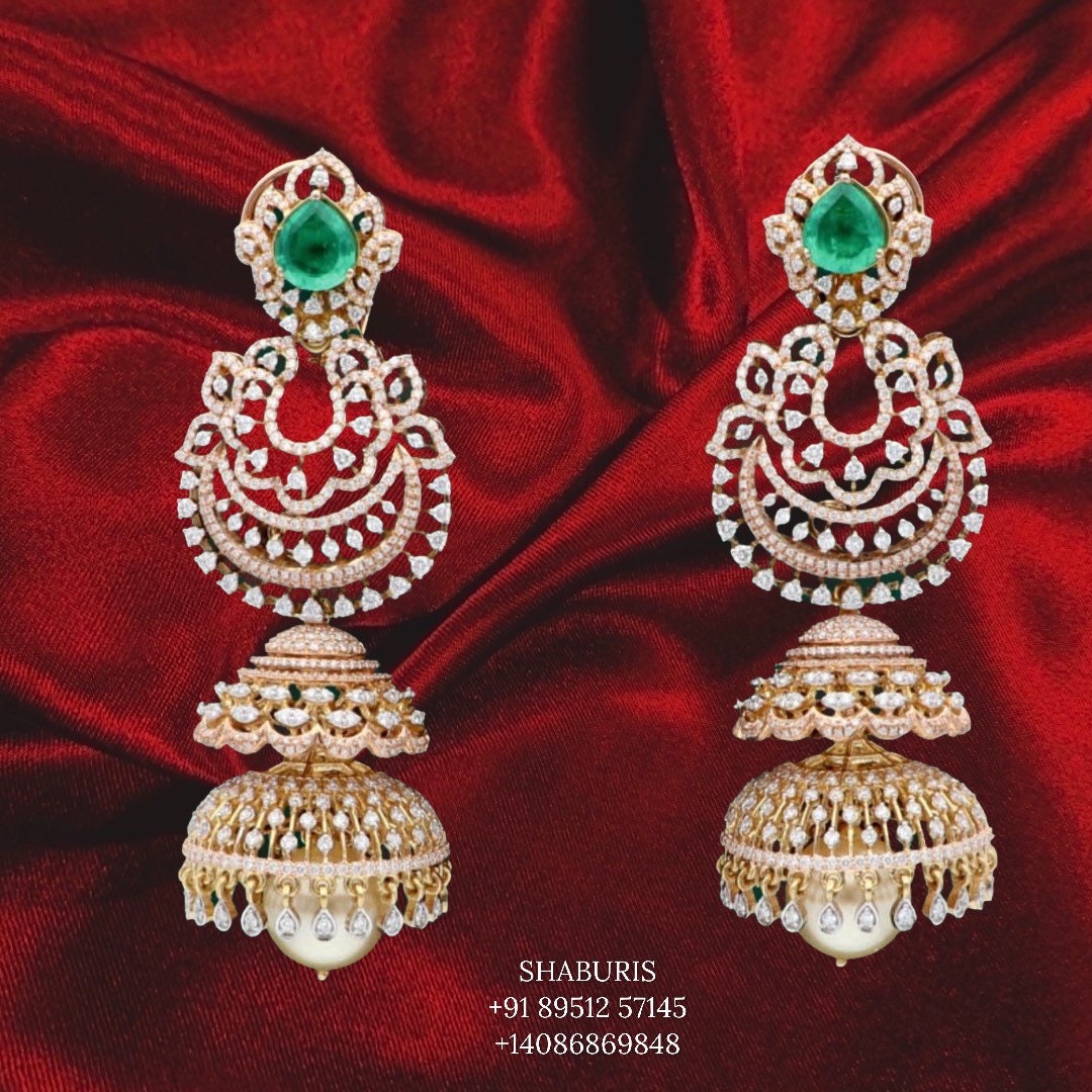 Indian Jewellery Designs,South Indian Jewellery,Indian Jewelry,diamond jhumka indian jewelry online,latest indian jewellery -SHABURIS