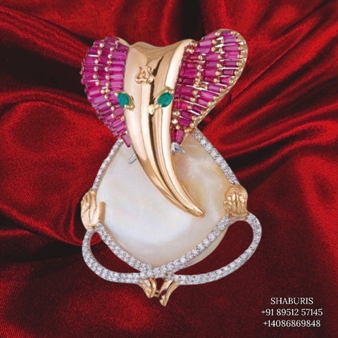 Latest Indian Jewelry,Pure Silver Jewellery Indian ,Ganesha pendent,temple jewelry,Indian Bridal,Indian Wedding Jewelry-NIHIRA-SHABURIS