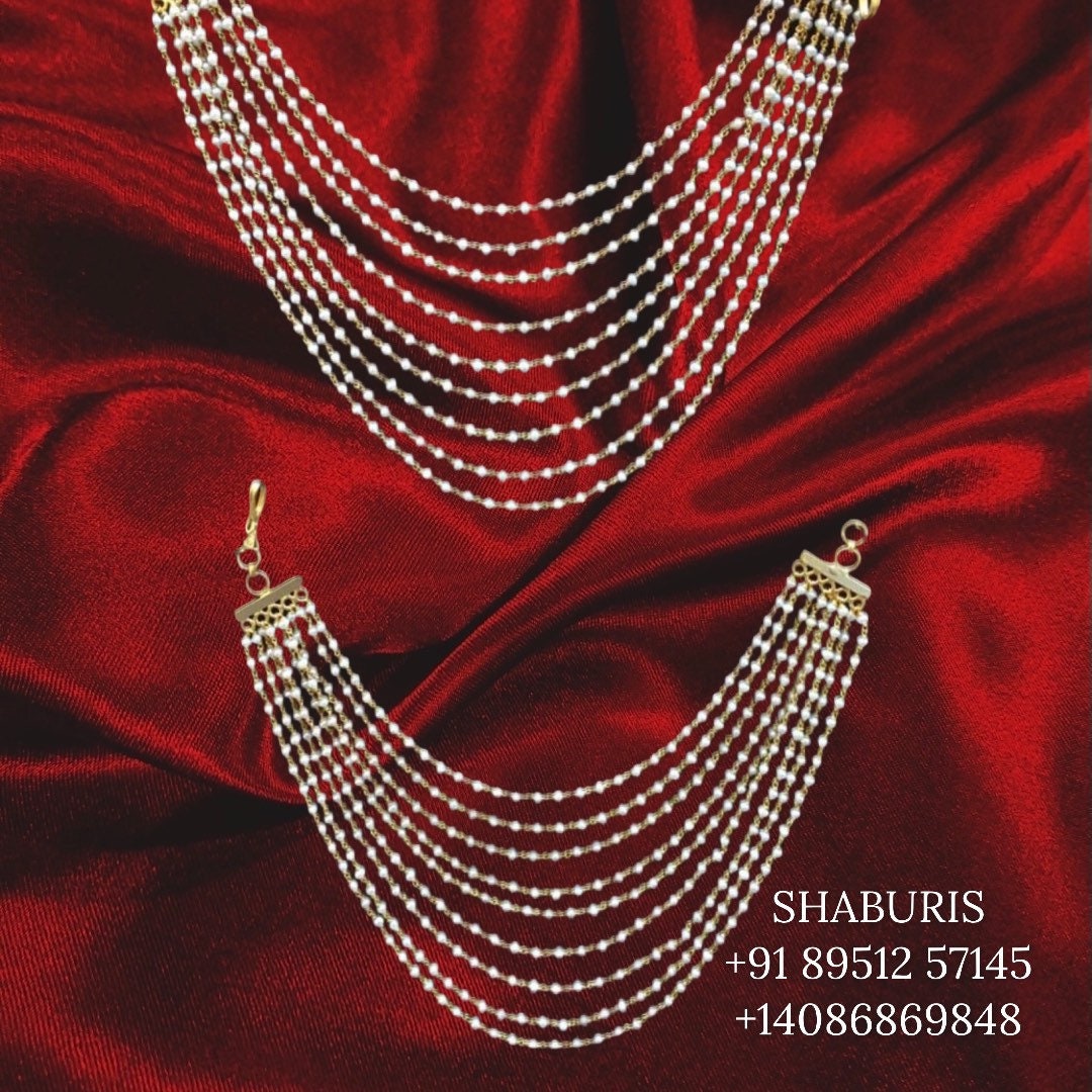 Pearl champaswaralu kids jewelry south indian jewelry indian gold design pure silver jewelry 925 silver jewelry fresh water pearls -SHABURIS