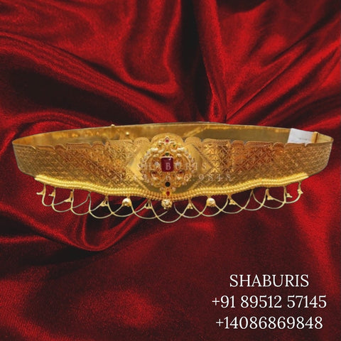 Latest Indian Jewelry,South Indian Jewelry,Vaddanam,Kids Vaddanam,hip chain,diamond vaddanam,pure Silver indian jewelry - NIHIRA - SHABURIS