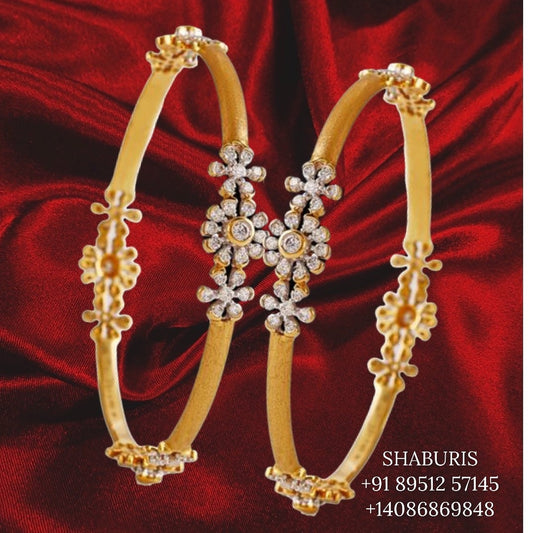 Diamond Bangles,South Indian Jewelry,silver indian Bangles,pure silver Swaroski Bangles,Indian Wedding Jewelry -NIHIRA-SHABURIS