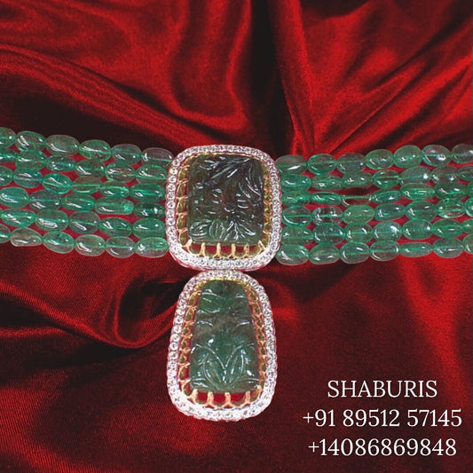 Latest Indian Jewelry,Pure Silver Jewellery Indian,gem beads necklace,lyte weight Indian Bridal,Indian Wedding Jewelry-NIHIRA-SHABURIS