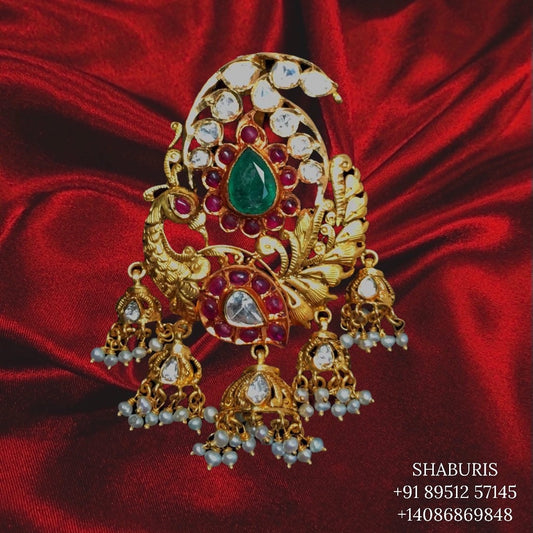 Diamond Pendant indian,South Indian jewelry,Pure silver diamond pendent,swarovski Pendent,Indian Wedding Jewelry -NIHIRA-SHABURIS