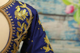 Maggam work designer blouse - Pattu Saree Blouse -zardhosi work blouse - handloom Saree Blouse - blue Saree Blouse - blue Blouse