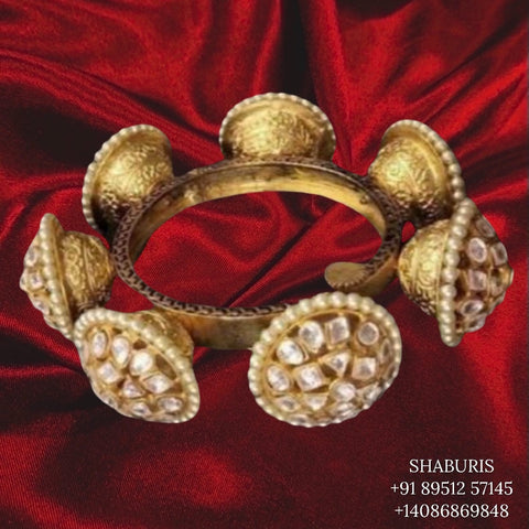 Polki Jewelry,Pure Silver jewelry Indian ,Bangle,Big polki Bangle,Indian Bridal,Indian Wedding Jewelry-NIHIRA-SHABURIS