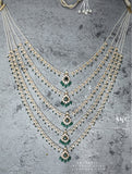 Panch lada pearl haram jades gem jewelry south indian hyderabadi jewelry pure silver sabyasachi jewelry inspired -SHABURIS