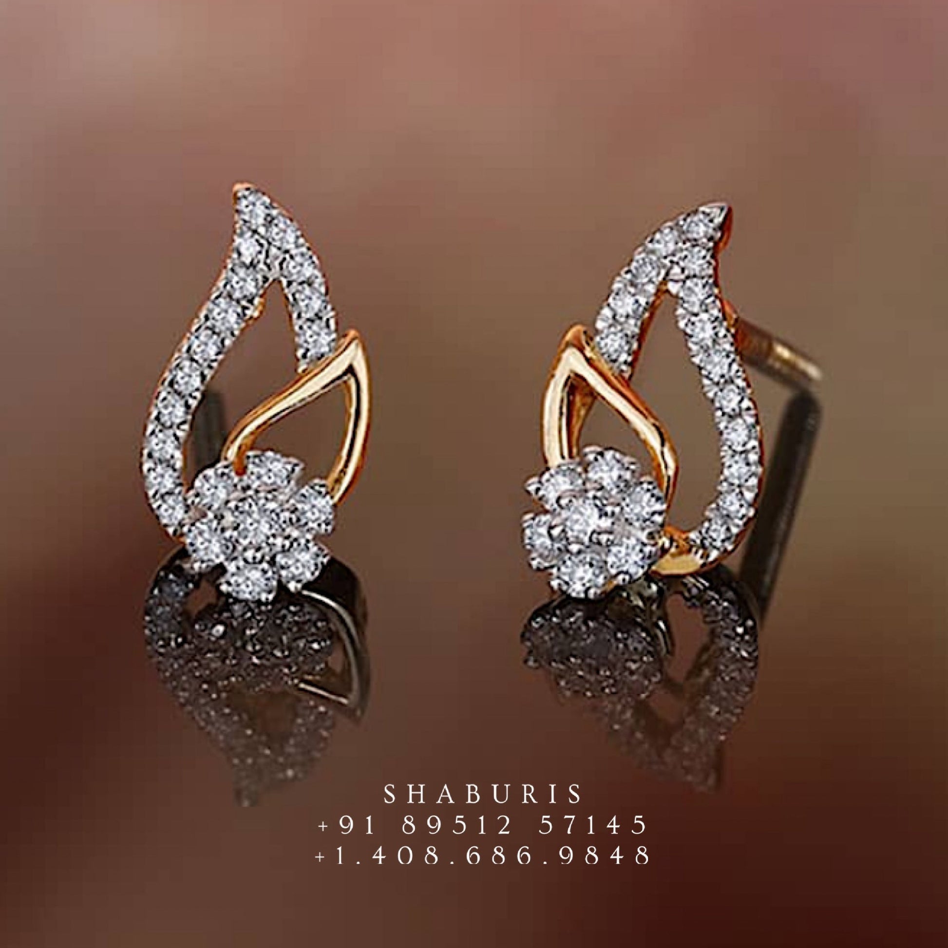 Silver Jewelry Online Pure Silver Diamond Earrings Small Earrings OfficeWear Jewelry Diamond Studs Sterling Silver Jewelry Online -SHABURIS