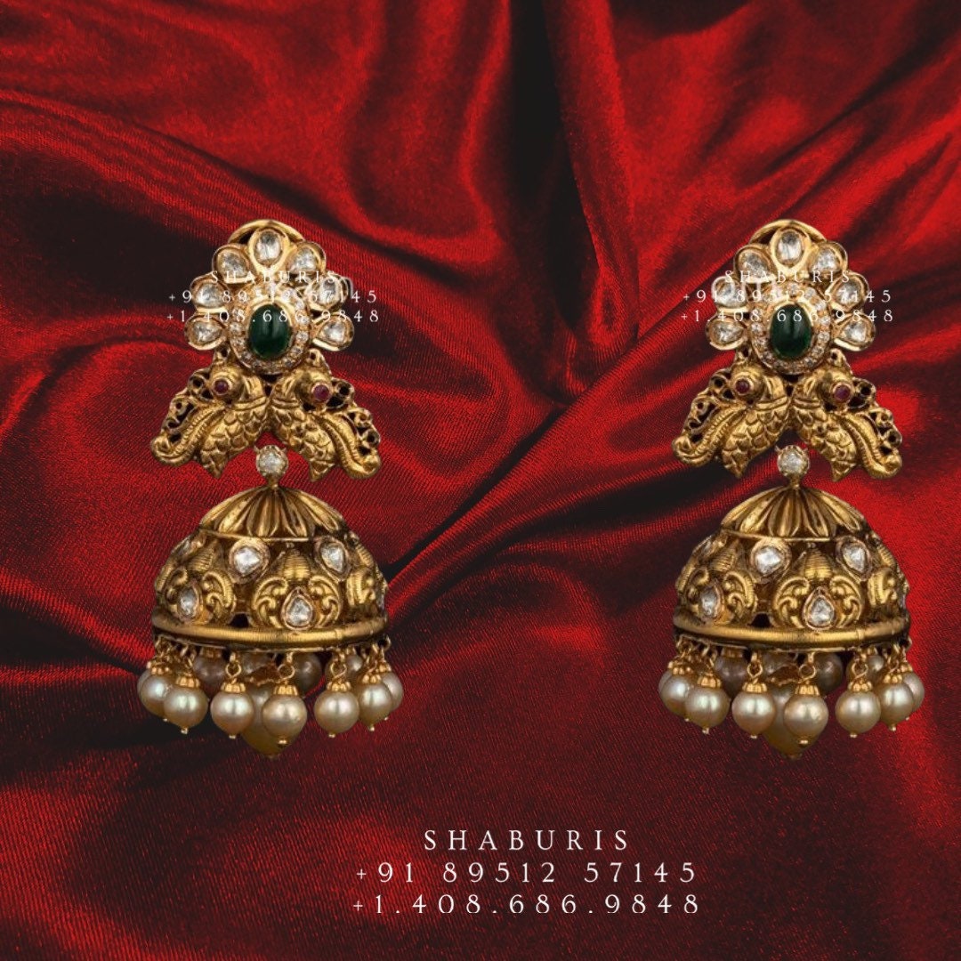 Antique Jewelry,Pure Silver Jewelry Indian,Polki Jewelry traditional Indian jewelry,Indian Bridal,Indian Wedding Jewelry-charm jewelry
