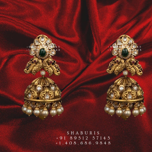 Antique Jewelry,Pure Silver Jewelry Indian,Polki Jewelry traditional Indian jewelry,Indian Bridal,Indian Wedding Jewelry-charm jewelry