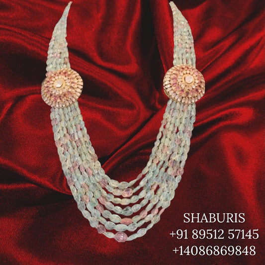 Side brooch pearl necklace | one side pendent necklace| Pearl Jewellery | Rice Pearls| indian bridal |Indian jewelry | Hair Accessories