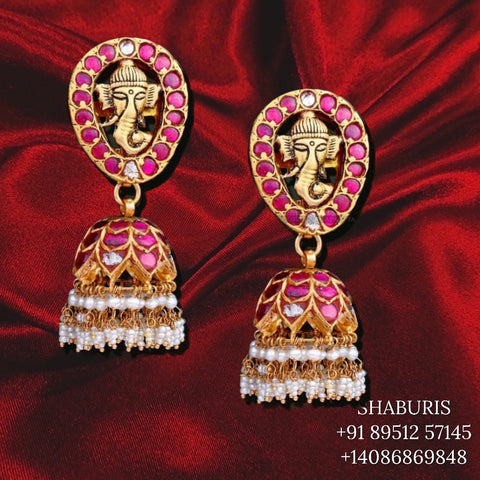 Kundan earrings Pure Silver jewelry Indian ,diamond earrings ,Indian gold jewelry designs quartz earrings - SHABURIS