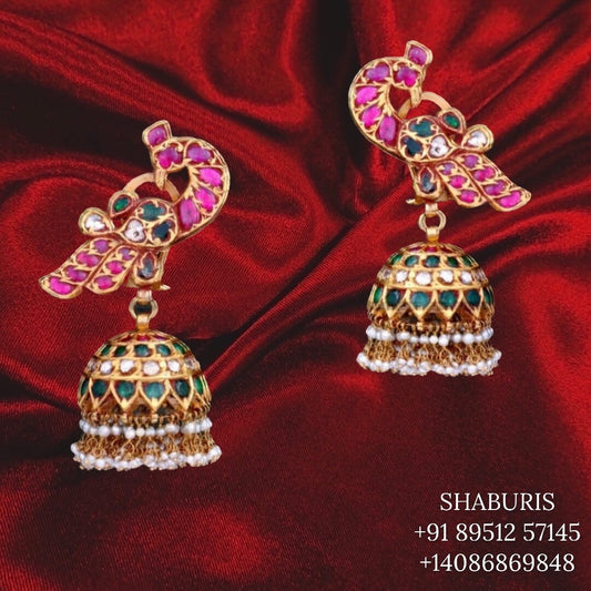 Kundan earrings Pure Silver jewelry Indian ,diamond earrings ,Indian gold jewelry designs quartz earrings - SHABURIS