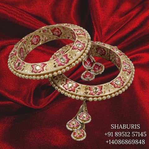 Menakari bangle Pure Silver jewelry Indian ,diamond bangles ,Indian gold jewelry designs diamond jewelry look a like  - SHABURIS