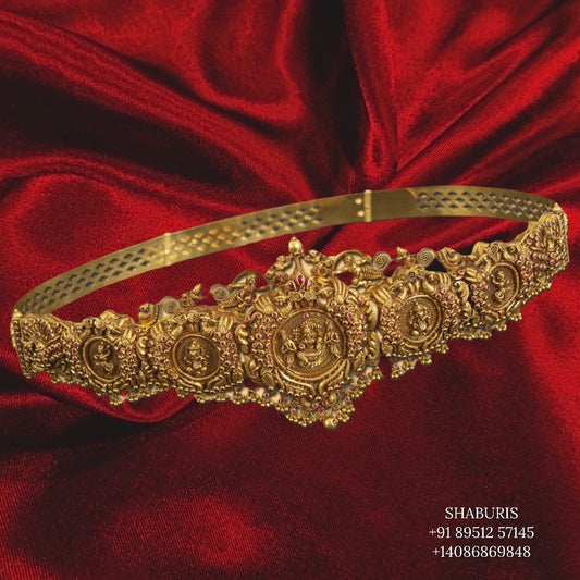 Temple Jewelry,South Indian Jewelry,Vaddanam,Kids Vaddanam,hip chain,diamond vaddanam,pure Silver indian jewelry - NIHIRA - SHABURIS