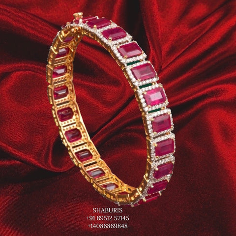 Ruby bangle Pure Silver jewelry Indian ,diamond bangles ,Indian gold jewelry designs diamond jewelry look a like  - SHABURIS