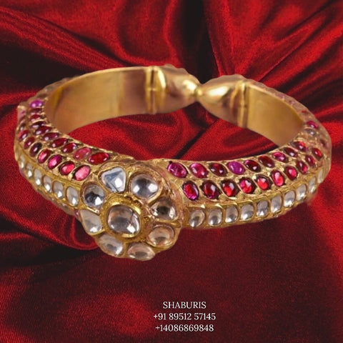 Latest Indian Jewelry,South Indian Jewellery,Pure silver kundan bangle,polki bangle,Indian Wedding Jewelry -NIHIRA-SHABURIS