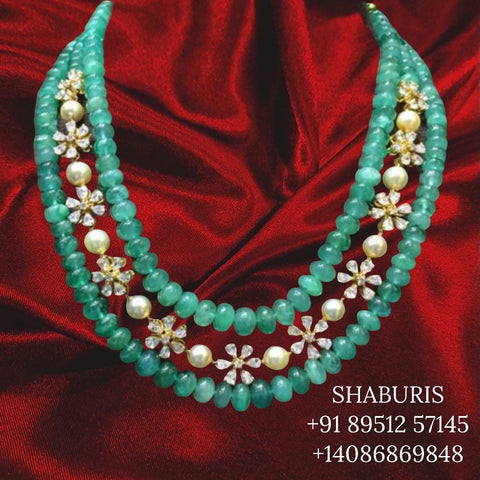 Emerald online mala beads