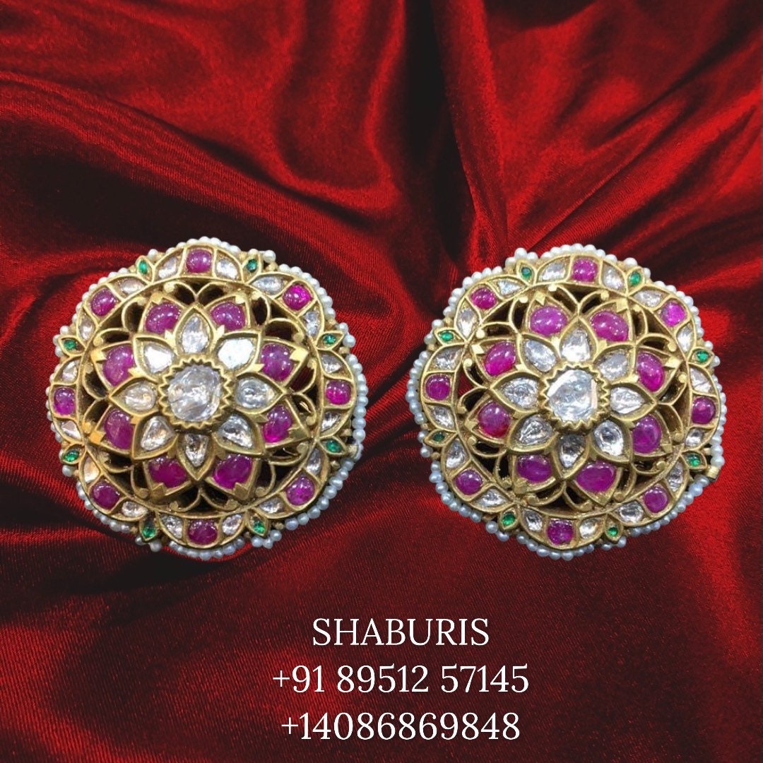 Diamond stud earrings, diamond jhumka ear ring,Pure silver south indian jewelry 925 silver jewelry indian lyte weight jewelry-SHABURIS