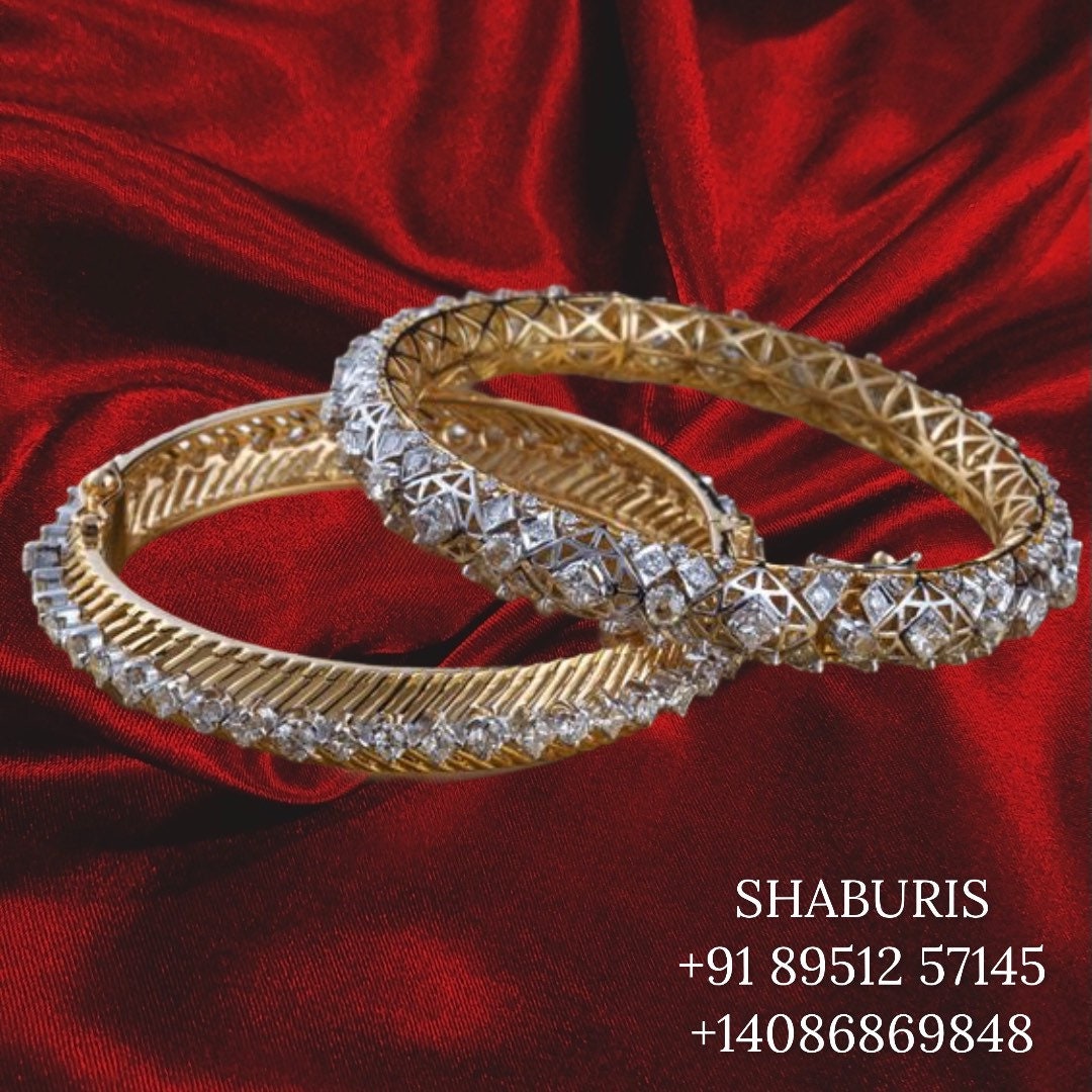 Diamond Bangles,South Indian Jewelry,silver indian Bangles,pure silver Swaroski Bangles,Indian Wedding Jewelry -NIHIRA-SHABURIS
