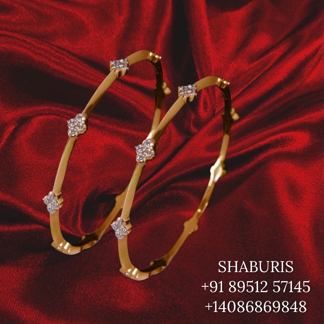 Diamond Bangles,South Indian Jewelry,silver indian Bangles,pure silver Swaroski Bangles,Indian Wedding Jewelry -NIHIRA-SHABURIS