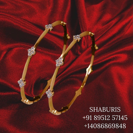 Diamond Bangles,South Indian Jewelry,silver indian Bangles,pure silver Swaroski Bangles,Indian Wedding Jewelry -NIHIRA-SHABURIS