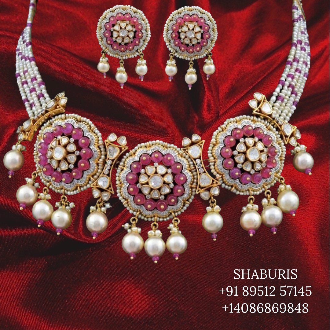 Pure Silver jewelry Indian ,Menakari Hasli,Big Indian Necklace,Indian jadau ,Indian gold Jewelry designs moissanite jewelry-SHABURIS