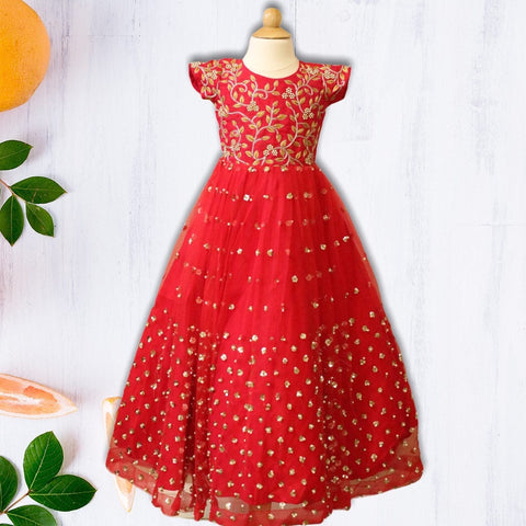 Red Women Baby girl ball gown party wear, Size: 4-10 Years at Rs 1350 in  Raigad