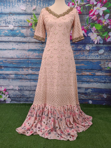 Indian Designerwear,Indian Designer Kurta,Indian Dress for women,Indian Stitched Dress for Women, Indian Partywear Dress chikenkari