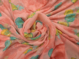 Saree with Stitched Blouse | Saree Blouse | Ruffle saree | peach | Fancy Saree | Cocktail Saree | Indian Party Saree|HoneyBee Handlooms