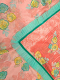 Saree with Stitched Blouse | Saree Blouse | Ruffle saree | peach | Fancy Saree | Cocktail Saree | Indian Party Saree|HoneyBee Handlooms