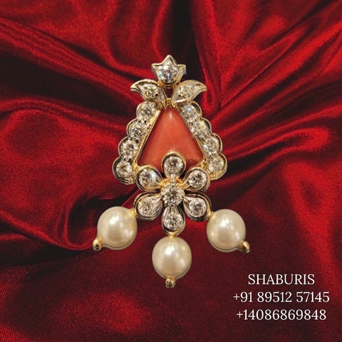 Coral pendant bead jewelry gemstone jewelry polki diamond emerald necklace pure silver jewelry south indian gold jewelry sets -SHABURIS