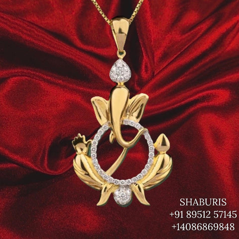 Custom made ganesha pendant 925 silver jewelry kids jewelry gifts indian jewelry designs diamonds jewelry sets - SHABURIS