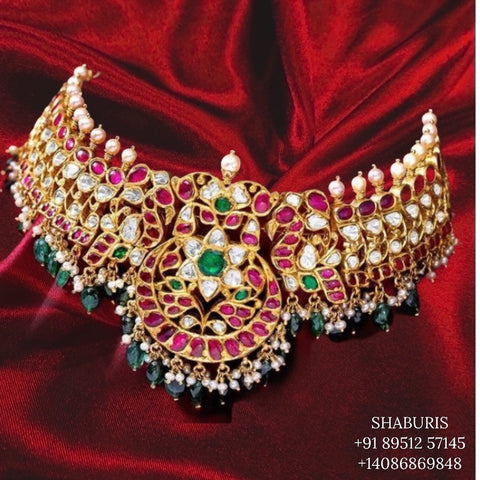 Latest Indian Jewelry,South Indian Jewelry,kundan Haram,kundan choker,Indian Wedding Jewelry,pure Silver indian jewelry - NIHIRA - SHABURIS