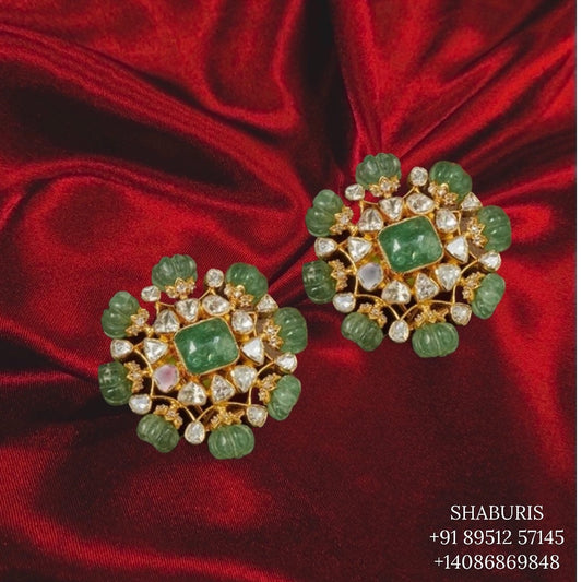 Diamond Jhumka,diamond chandbali,diamond earrings indian,detatchable diamond jhumka,swarovski diamond jhumka,chandbali earrings,silver
