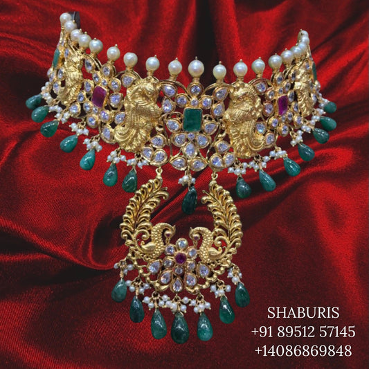 Antique Jewelry,Pure Silver Jewelry Indian ,Nakshi Temple Necklace,Indian Necklace,Indian Bridal,Indian Wedding Jewelry-charm jewelry,balaji