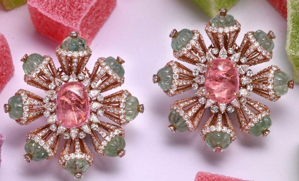 925 silver Jewelry,South Indian Jewelry,jhumka,clustered pearl,diamond  jhumka,pure Silver indian jewelry - NIHIRA - SHABURIS