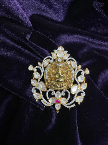 Ganesh Diamond pendant Pure Silver jewelry Indian ,diamond jewelry,Indian gold jewelry ,Indian Bridal,Indian Wedding Jewelry-NIHIRA-SHABURIS