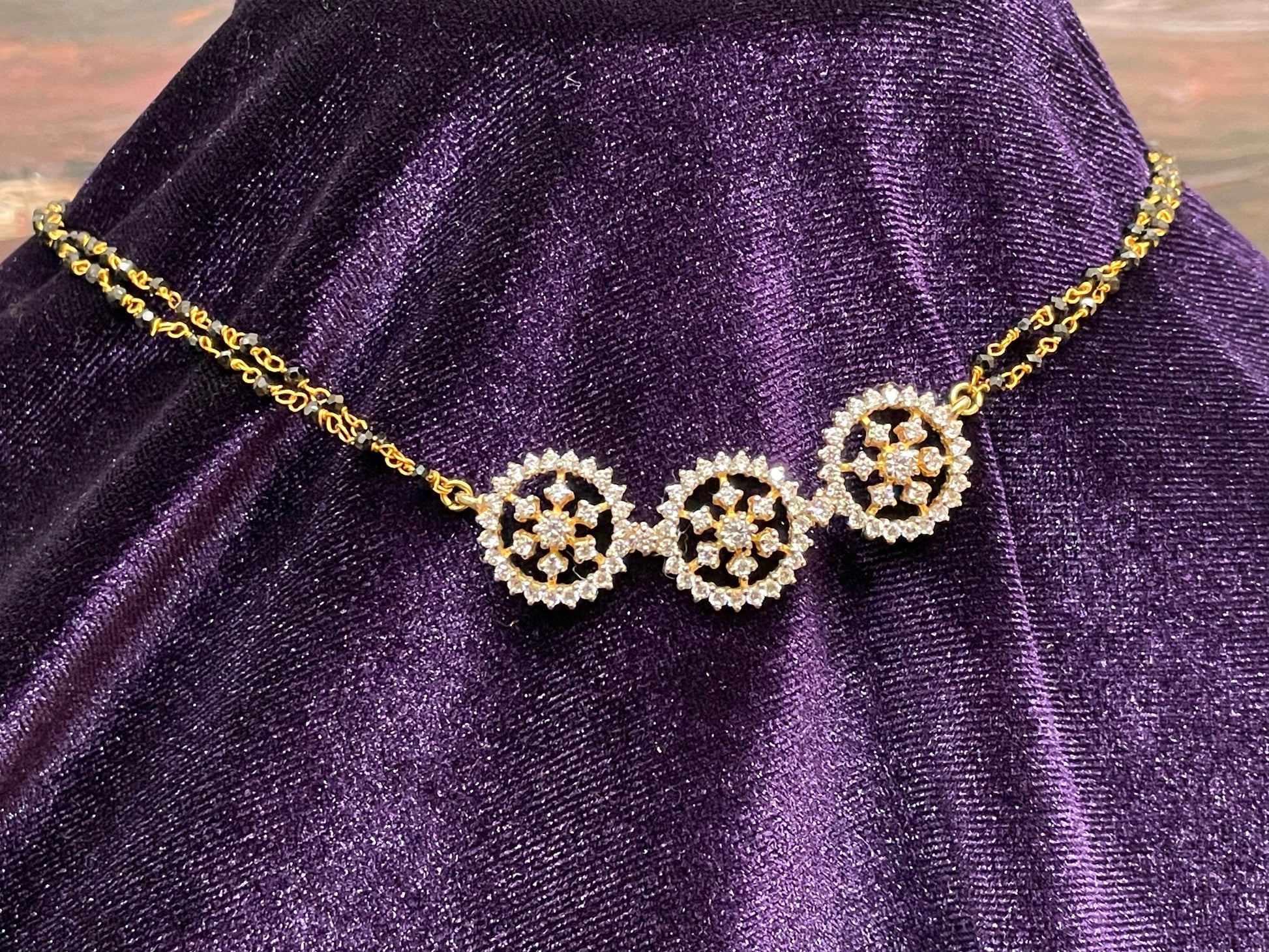 Black thread Jewelry,Pure Silver Jewellery Indian ,mango Necklace,Indian Necklace,Indian Bridal,Indian Wedding Jewelry-NIHIRA-SHABURIS