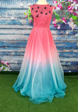 Indian Designer dress long frock,Indian Stitched Dress for women, zardhosi maggam work purple Dress ,Indian georgette teenager dress mehendi