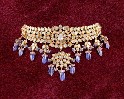 Pure Silver jewelry Indian ,925 silver jewelry Indian Necklace,Indian moissanite ,Indian Wedding Jewelry,pure Silver jewelry-NIHIRA-SHABURIS
