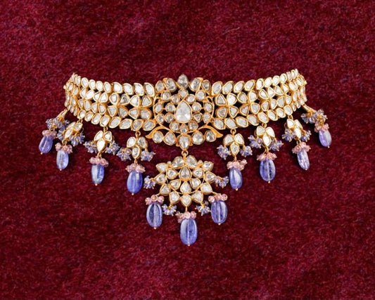 Pure Silver jewelry Indian ,925 silver jewelry Indian Necklace,Indian moissanite ,Indian Wedding Jewelry,pure Silver jewelry-NIHIRA-SHABURIS