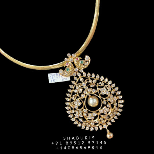 Detatchable diamond kante ,South Indian Jewellery,South Indian Jewelry,Kante Necklace,silver jewelry Designs - NIHIRA-SHABURIS