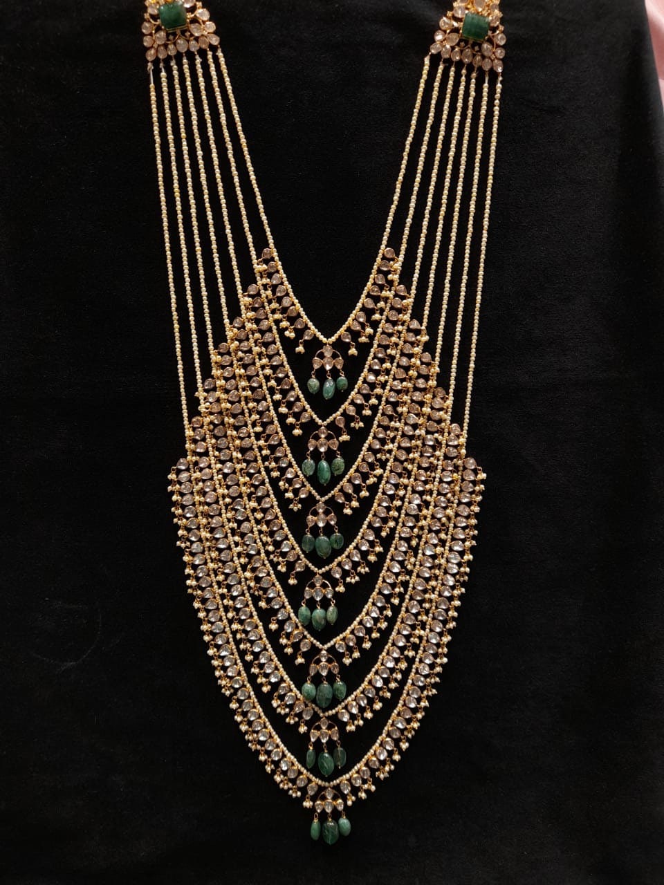 SathLada pearl haram jades gem jewelry south indian hyderabadi jewelry pure silver sabyasachi jewelry inspired -SHABURIS