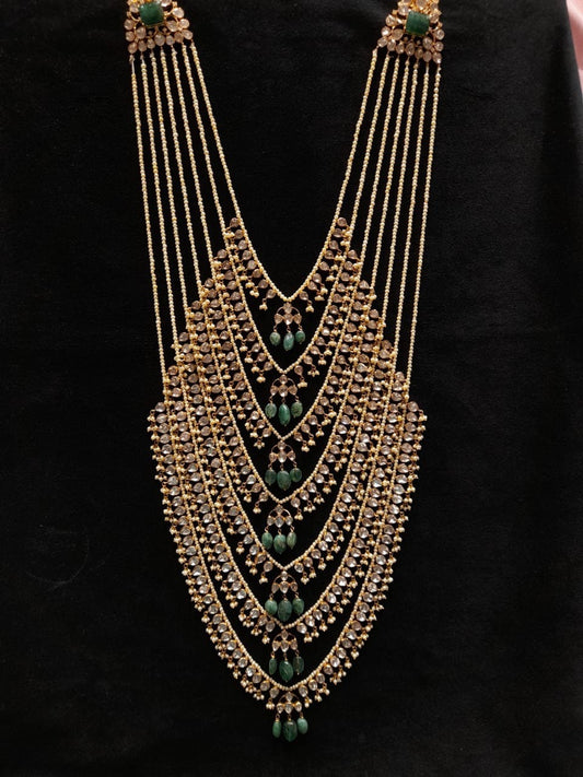 SathLada pearl haram jades gem jewelry south indian hyderabadi jewelry pure silver sabyasachi jewelry inspired -SHABURIS